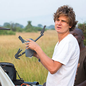 Person holding a drone